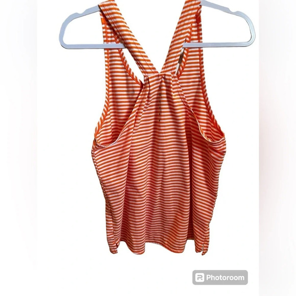 Nike Dri-Fit Orange and White Striped Racerback Tank- Women’s Small - Picture 2 of 3
